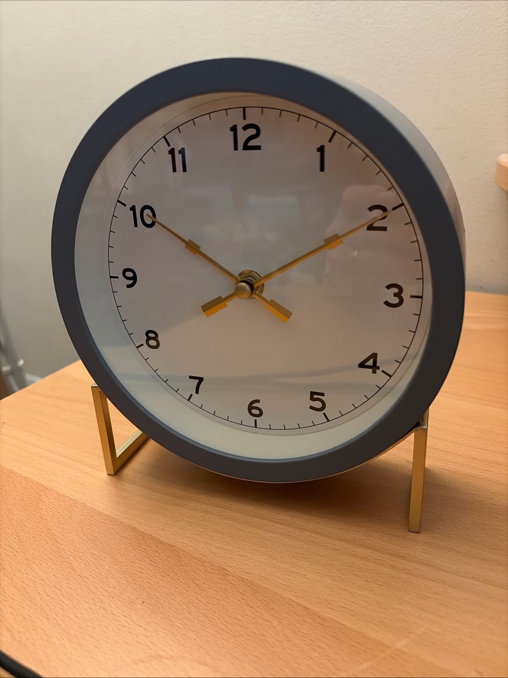 Hearth & Hand Magnolia Round Decorative Tabletop Clock Gray Brass Use AABattery